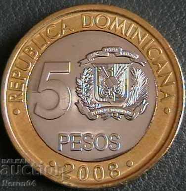 5 pesos 2008, Dominican Republic with price € 2.39 | 4.67 BGN