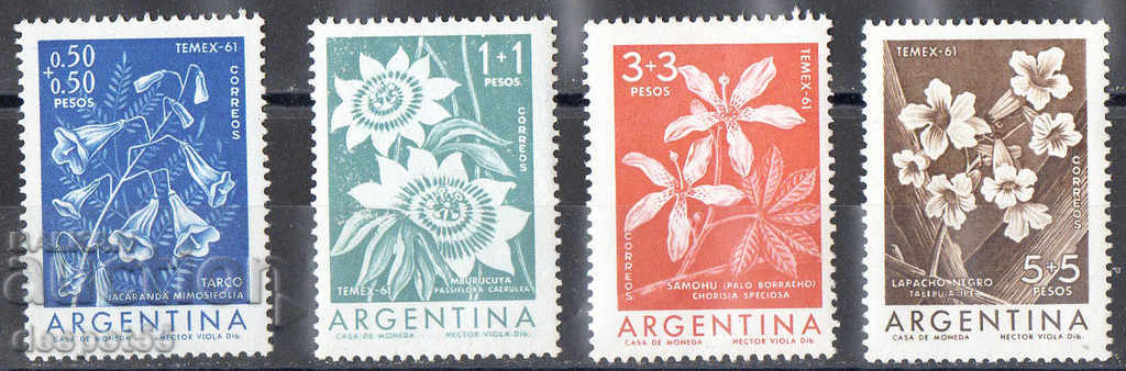 1960. Аржентина. Цветя - Филателна изложба "ТЕМЕХ".