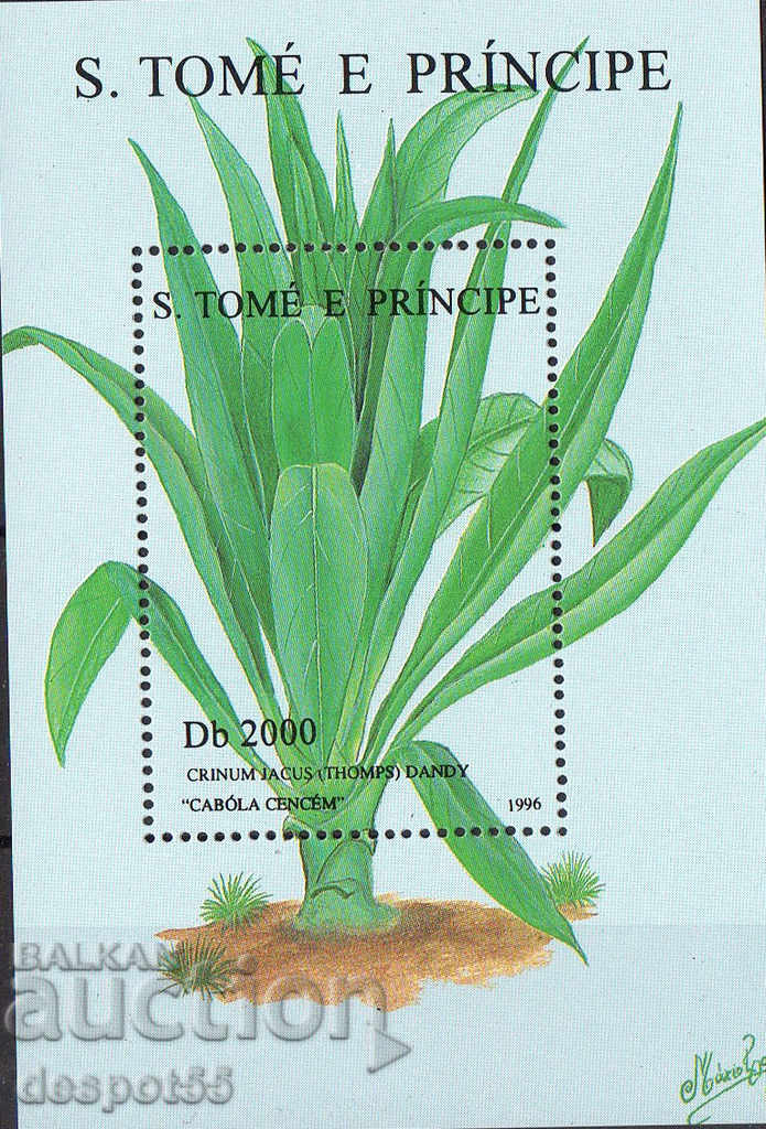 1996. São Tomé and Príncipe. Medical plants. Block.