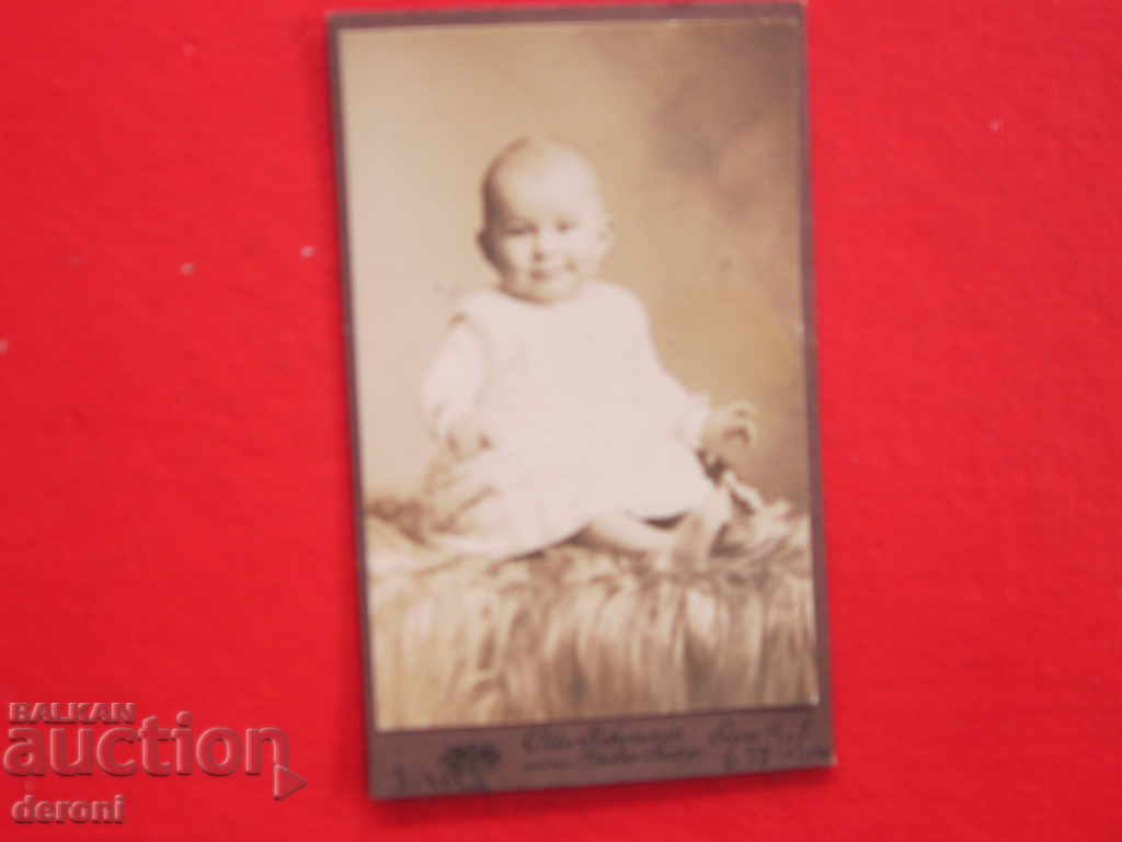 Auction  Old German picture of a thick card baby card