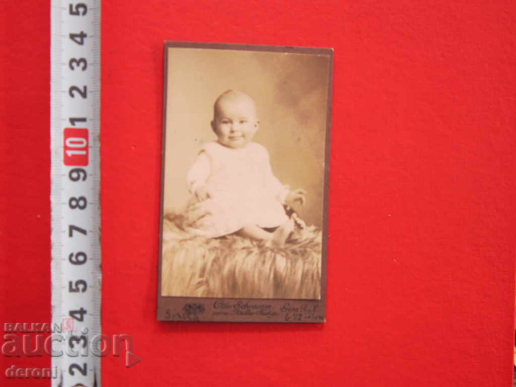 Стара Немска снимка на дебел картон бебе картичка