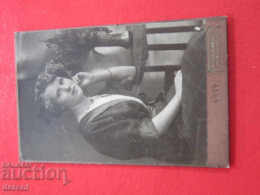 Old German picture of a thick cardboard lady card - 6 Old German picture of a thick cardboard lady card - 6