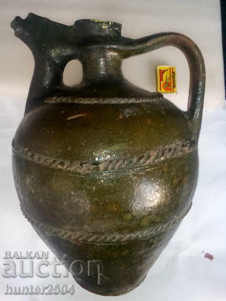 Pitcher, mess. A huge vinegar tank. 38 cm high. with price 74.95 BGN | € 38.32