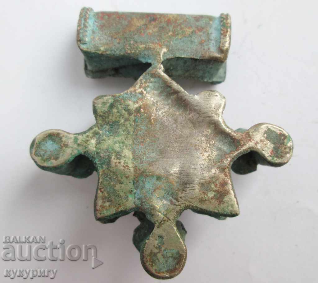 Old antique necklace pendant handmade with enamel - 6