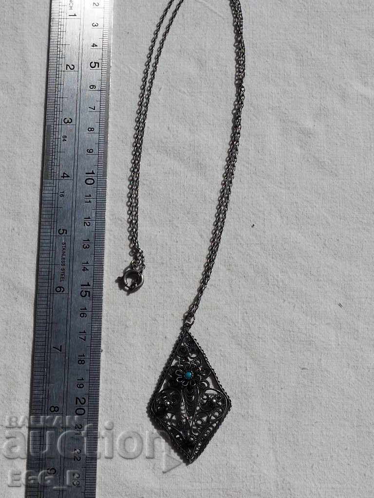 Old necklace pendant filigree filigree