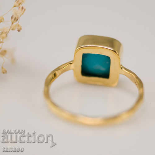 Ring with Turquoise, gilt, new with price 20.00 BGN | € 10.23 Ring with Turquoise, gilt, new with price 20.00 BGN | € 10.23