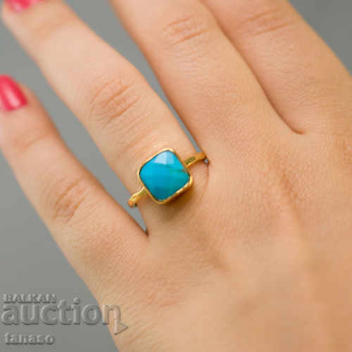 Ring with Turquoise, gilt, new