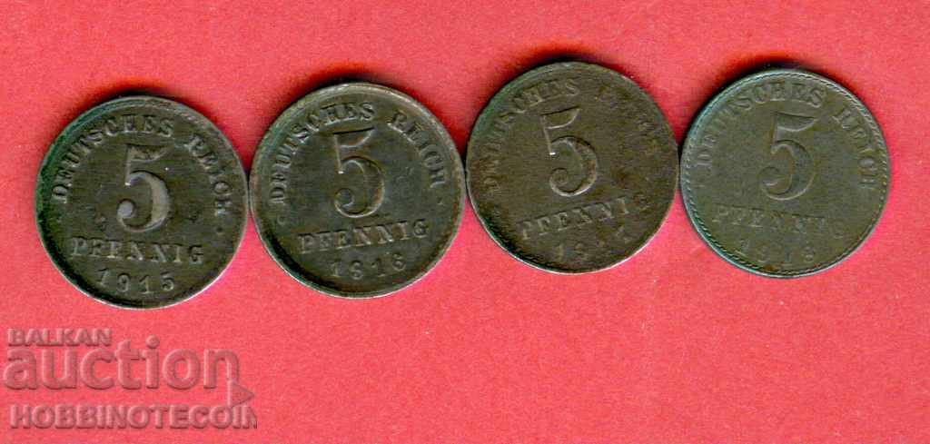 GERMANY GERMANY 5 Pfinging Issue issue 1915 1916 1917 1918