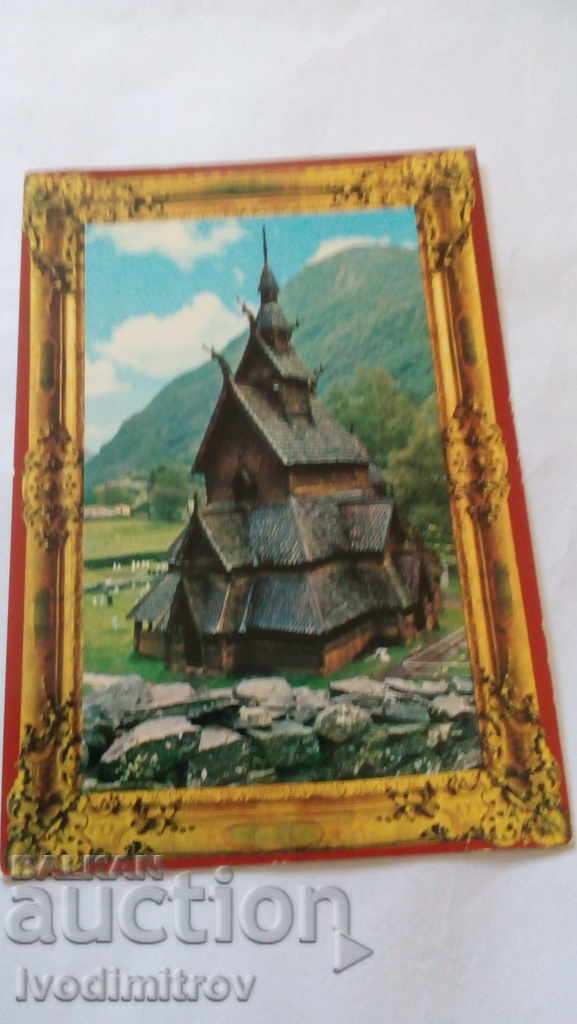 Postcard Norway Borgund Stave Church from 1150