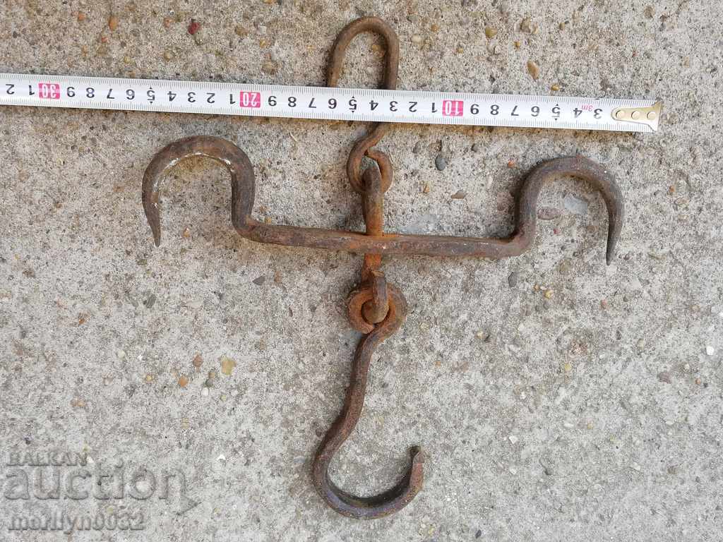 Delivery of An old forged scraping hook, double twin Delivery of An old forged scraping hook, double twin