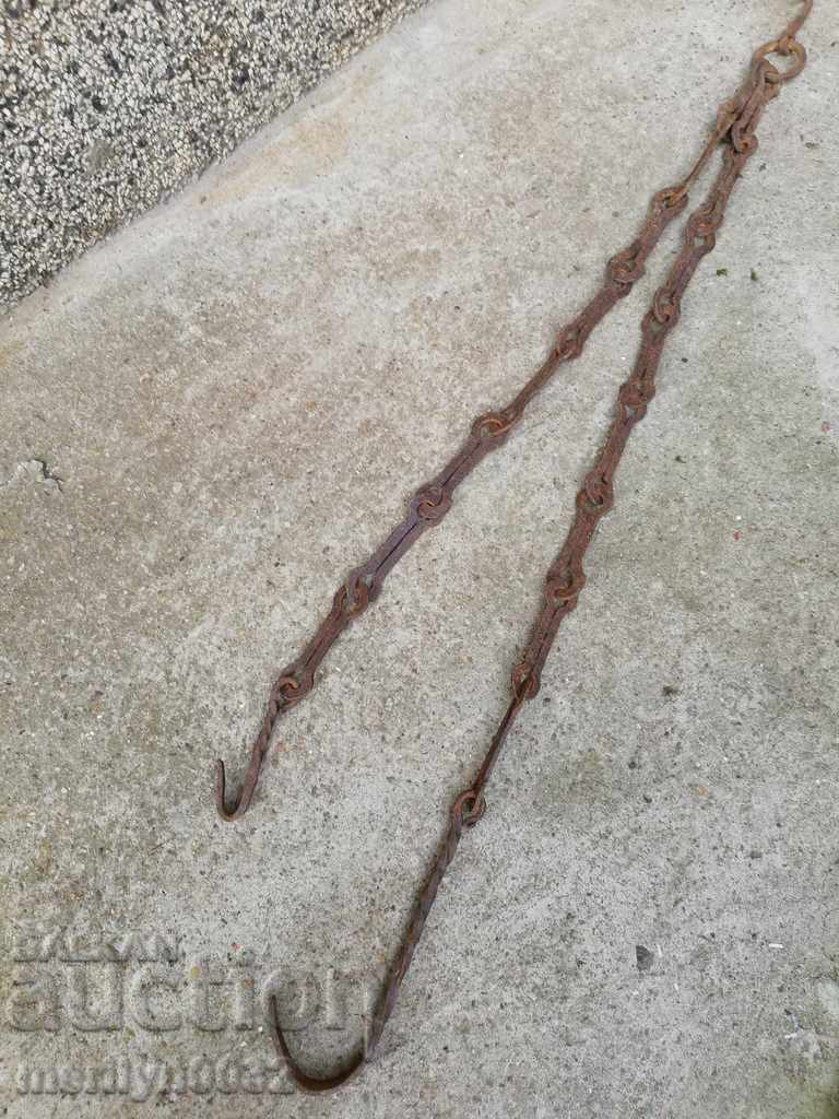 Old forged chain with hook, hearth for hearth chain hook with price 45.00 BGN | € 23.01