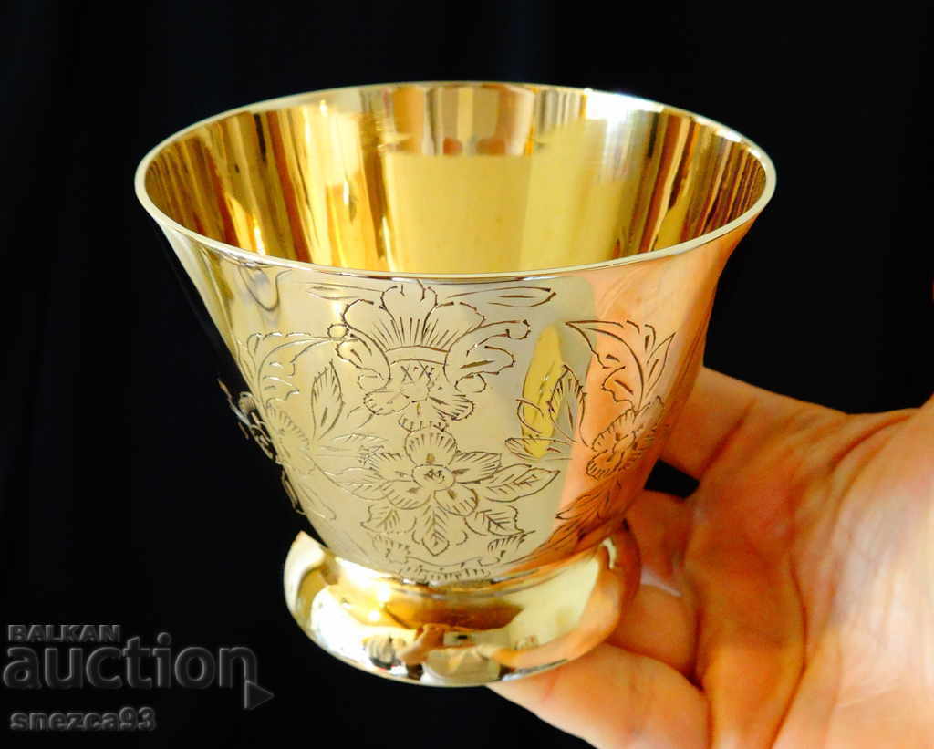 Bronze sugar bowl, cup with lid, baroque, 320 gr with price 39.00 BGN | € 19.94