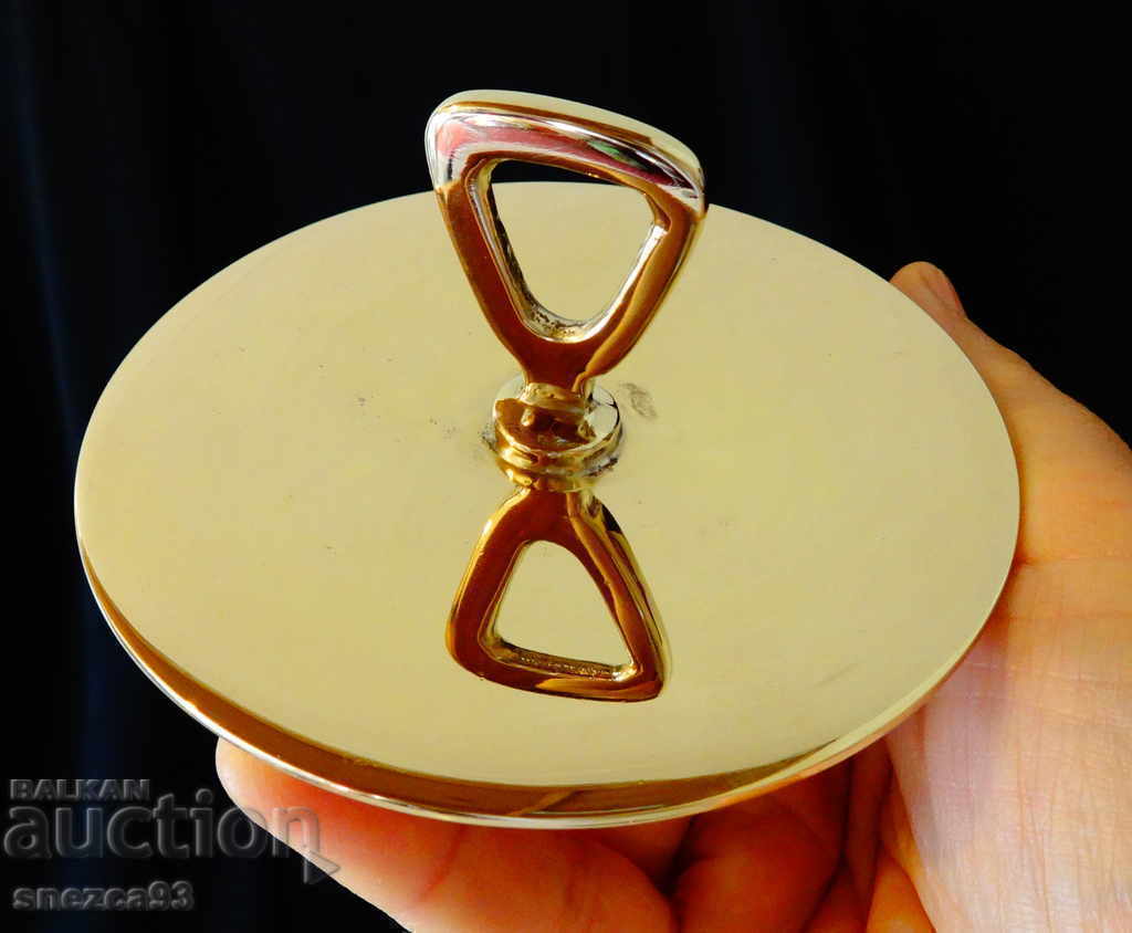 Bronze sugar bowl, cup with lid, baroque, 320 gr - 5