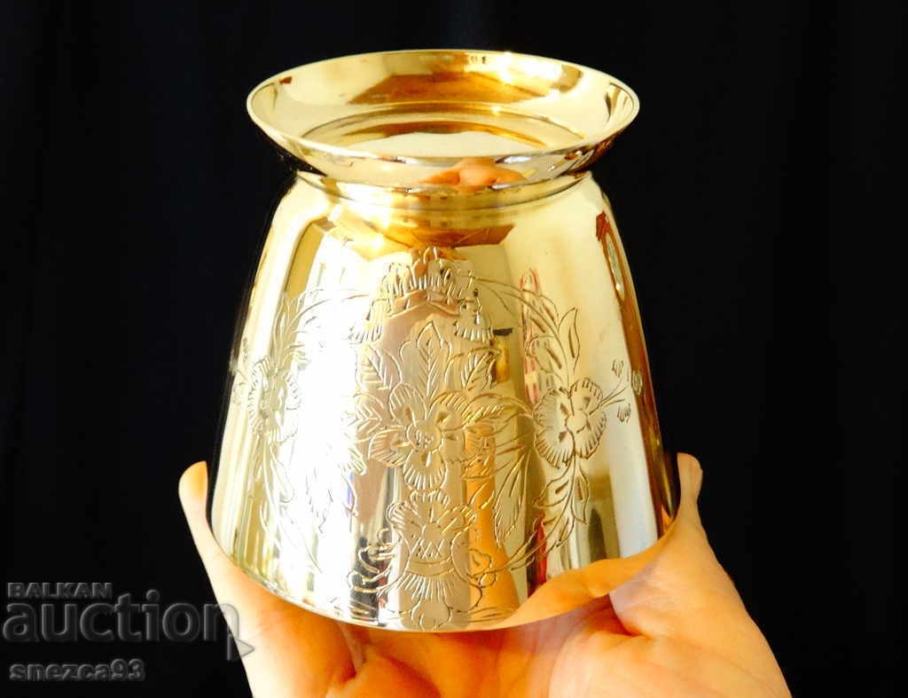 Bronze sugar bowl, cup with lid, baroque, 320 gr - 6