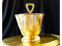 Brass goblet with lid, sugar bowl.
