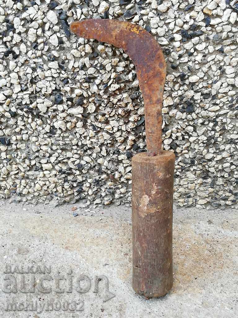 Auction  Old hand forged hammer, wrought iron blade