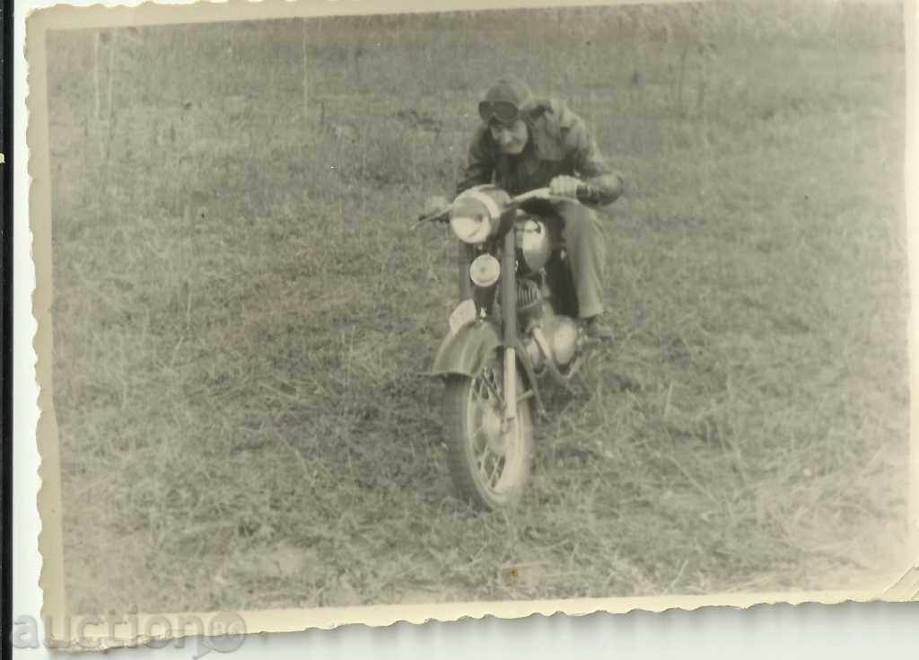 Old photo, small format, motorcycle