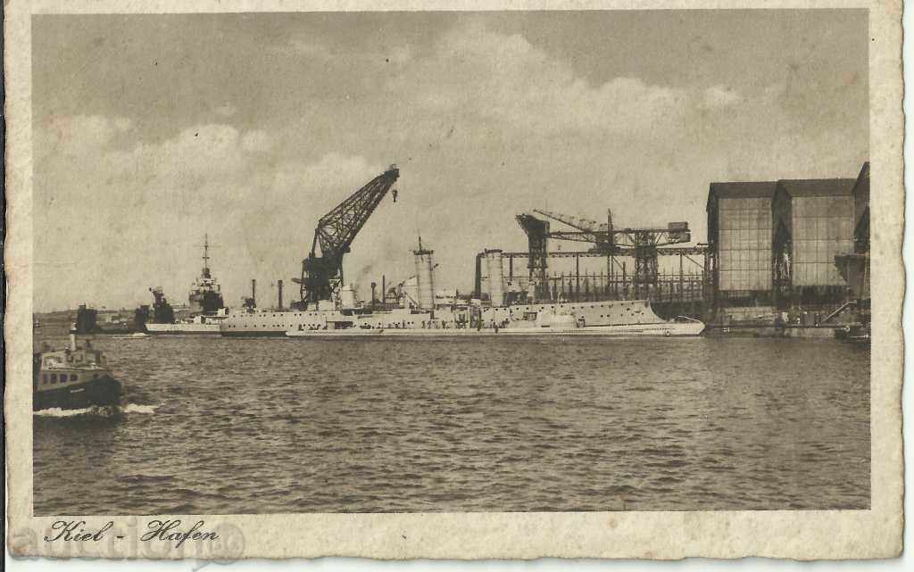 An old postcard, German with a submarine