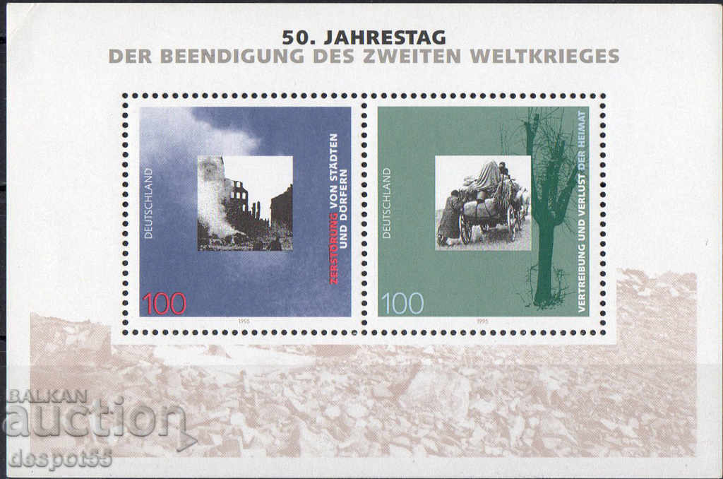 1995. FRG. 50 years since the end of the war. Souvenir sheet 1995. FRG. 50 years since the end of the war. Souvenir sheet