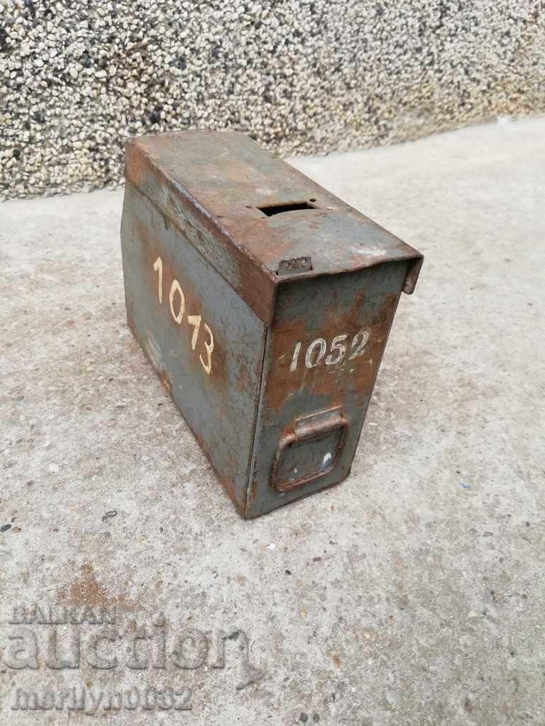 Cartridge box with a box of ammunition