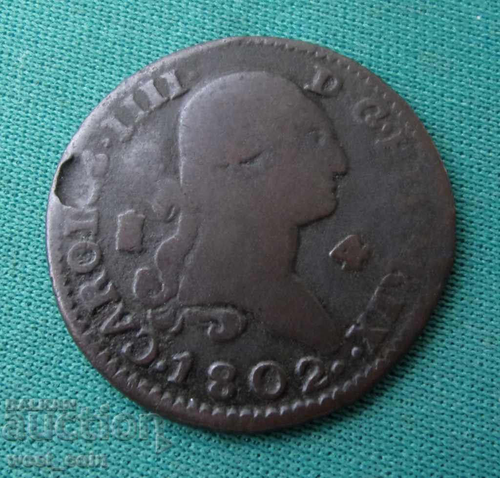 Ισπανία 4 Marvede 1802 Σπάνιο νόμισμα με τιμή € 5.62 | 10.99 BGN