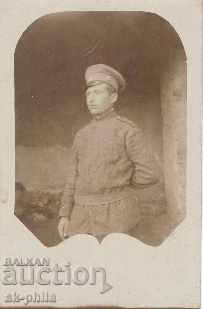 Antique picture - military - soldier with a cap