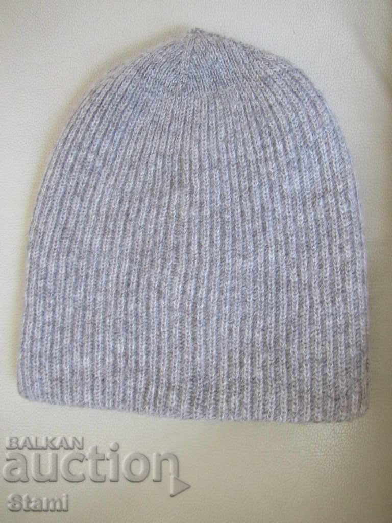 Gray machine knit wool hat, 100% wool, Mongolia - 5 Gray machine knit wool hat, 100% wool, Mongolia - 5