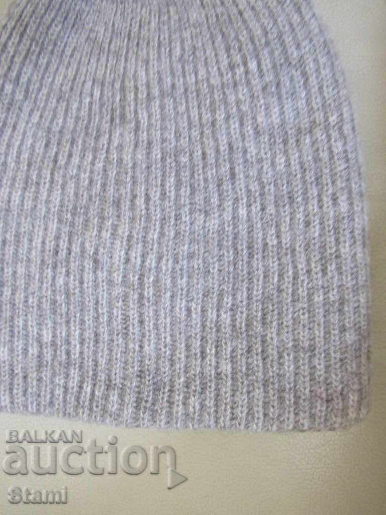 Gray machine knit wool hat, 100% wool, Mongolia - 6 Gray machine knit wool hat, 100% wool, Mongolia - 6