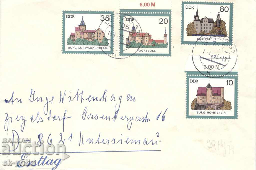 Пощенски плик - ГДР, серия марки "Замъци"