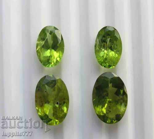 8.20 карата перидот 4 броя фасет сет с цена 499.99 лв. | € 255.64