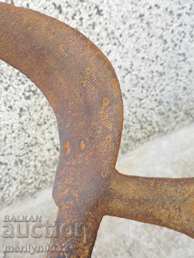 Old forged scythe, blade, wrought iron, knife, cleaver with price 64.00 BGN | € 32.72