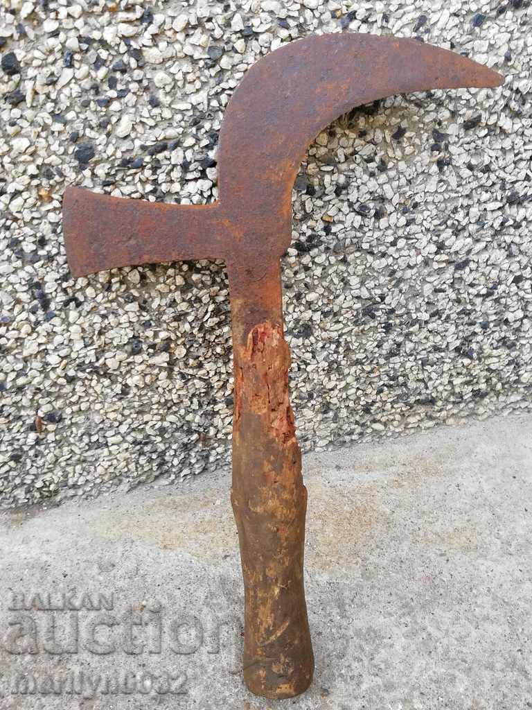 Old forged scythe, blade, wrought iron, knife, cleaver - 5
