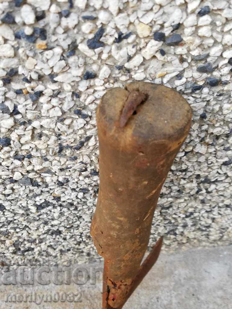 Old forged scythe, blade, wrought iron, knife, cleaver - 7