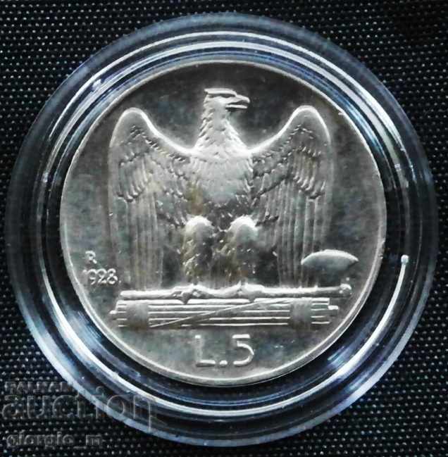 5 lire Italia 1928