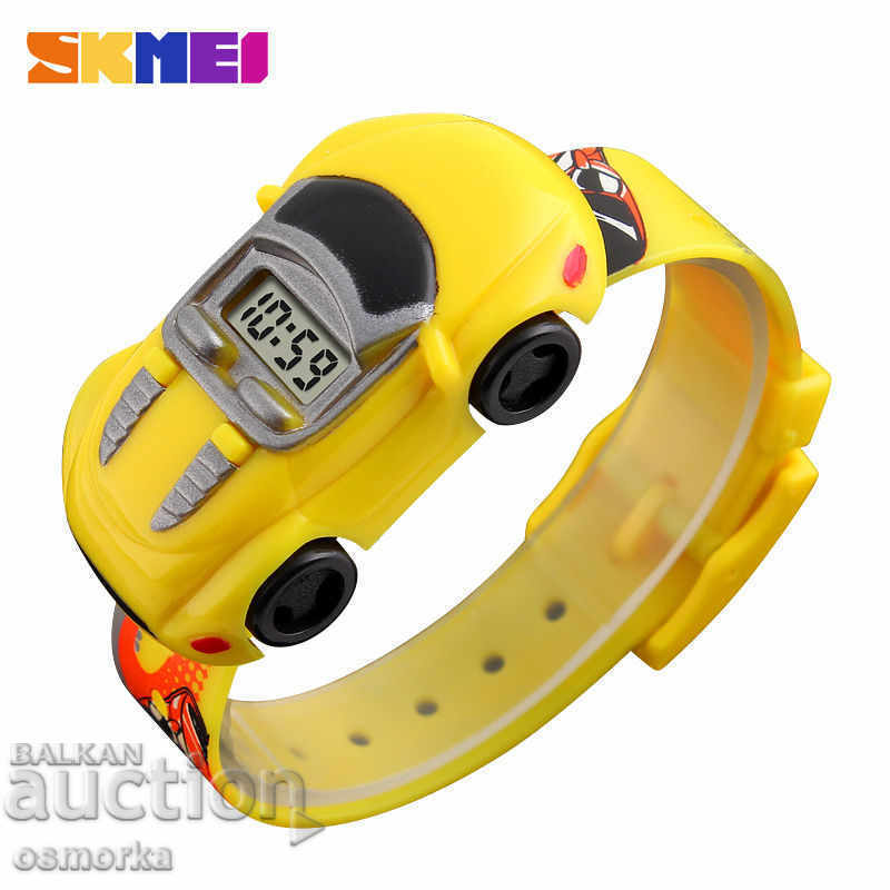 New Kids Clock Car Stroller Convertible Skmei Cars Yellow with price 12.00 BGN | € 6.14 New Kids Clock Car Stroller Convertible Skmei Cars Yellow with price 12.00 BGN | € 6.14