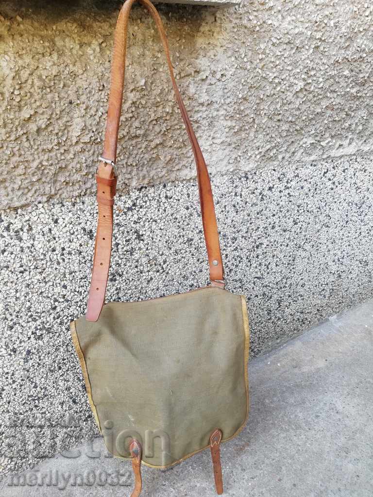 Стара брезентова чанта, раница, сухарка, сак, мешка