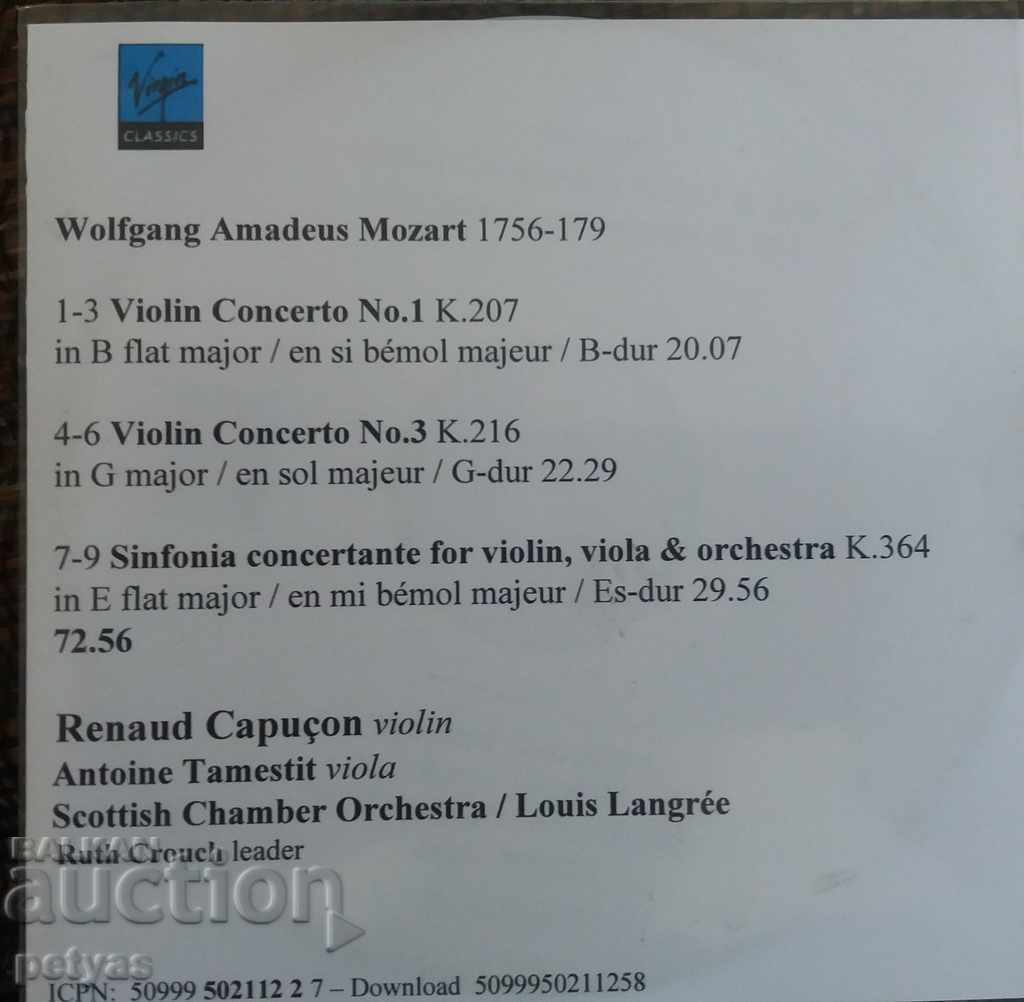 CD-Renaud Capucon, Antoine Temestit + Scotish Chambe Orchestra with price 5.50 BGN | € 2.81