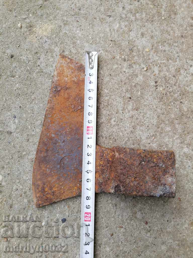 Auction Old ax with seal marking tool wrought iron Auction Old ax with seal marking tool wrought iron