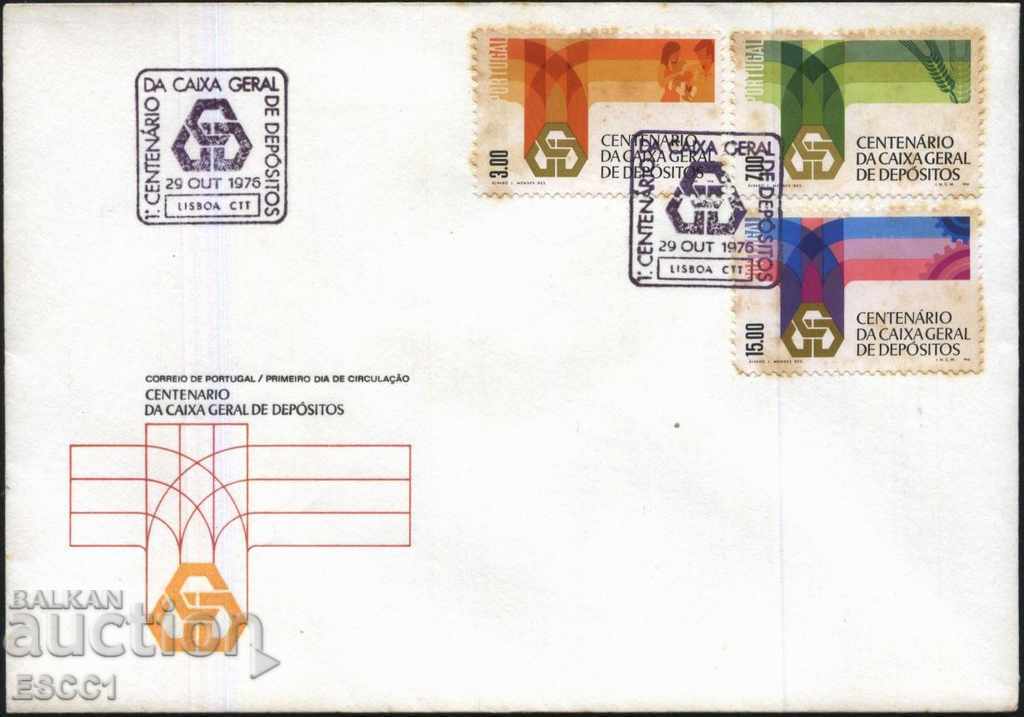 Първодневен плик Обща депозитна кутия 1976 от Португалия