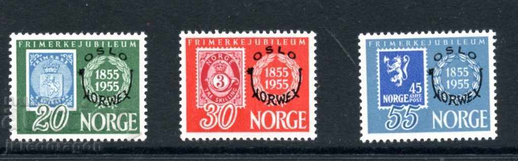Норвегия Филателна изложба надпечатки 1955 MNH