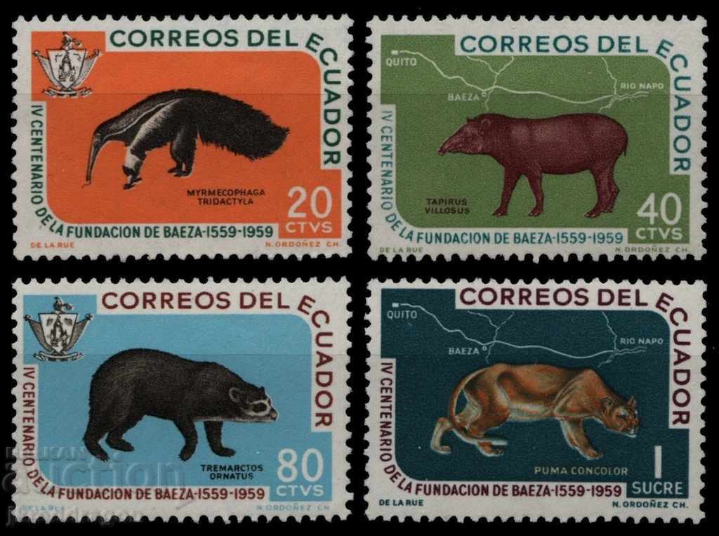 Еквадор Тропически животни 1960 MNH