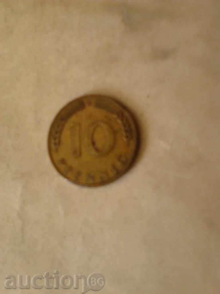 Γερμανία 10 pfennig 1949 D