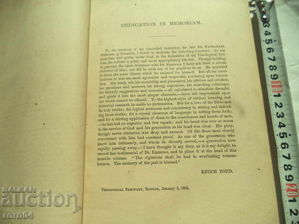 Auction LECTURES on CHRISTIAN THEOLOGI by ENOCH POND, D.D Auction LECTURES on CHRISTIAN THEOLOGI by ENOCH POND, D.D