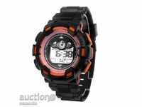New sports watch with stopwatch alarm orange promotion