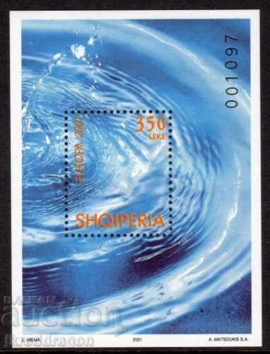 Албания Европа 2001 Водата серия и блок MNH