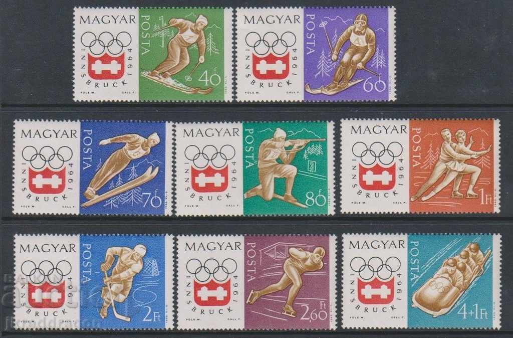 Auction Hungary Winter Olympic Games Innsbruck 1964 bl. + Ser. MNH Auction Hungary Winter Olympic Games Innsbruck 1964 bl. + Ser. MNH