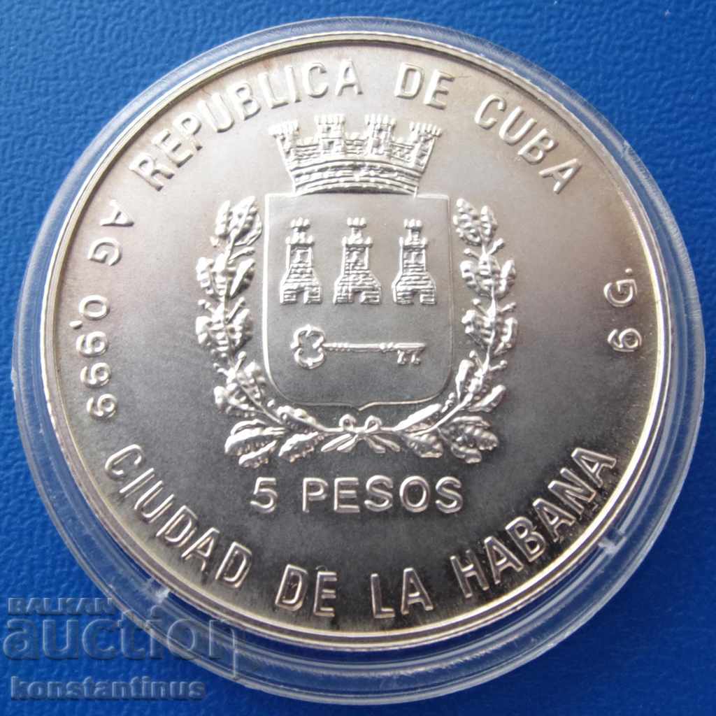 Cuba 5 Pesos 1990 Argint Foarte rar cu preț € 17.90 | 35.01 BGN Cuba 5 Pesos 1990 Argint Foarte rar cu preț € 17.90 | 35.01 BGN