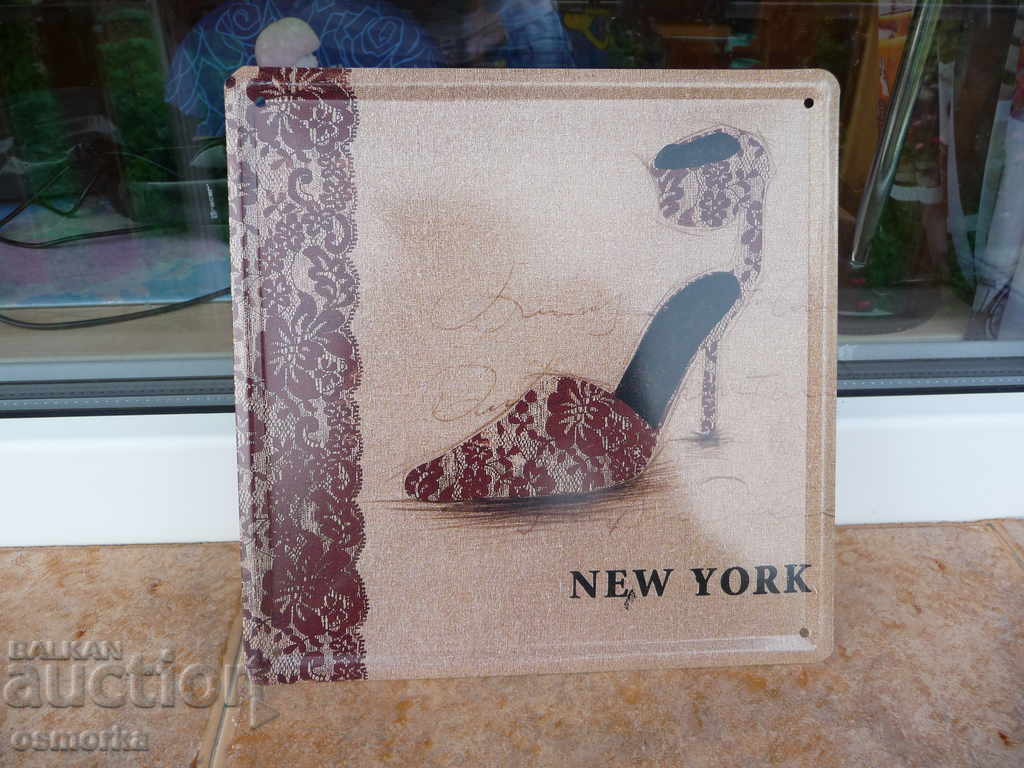 Metal Sign New York Shoe High Fashion Fashions Fashion Right