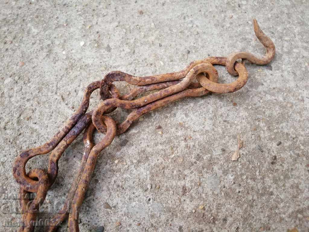 Old forged chain with hook, hearth for hearth chain hook with price 43.00 BGN | € 21.99 Old forged chain with hook, hearth for hearth chain hook with price 43.00 BGN | € 21.99