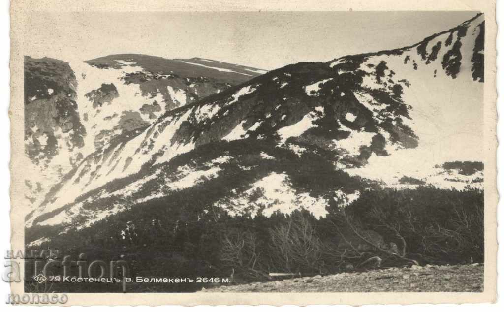 Old postcard - Kostenets, peak Belmeken / 2646 m /